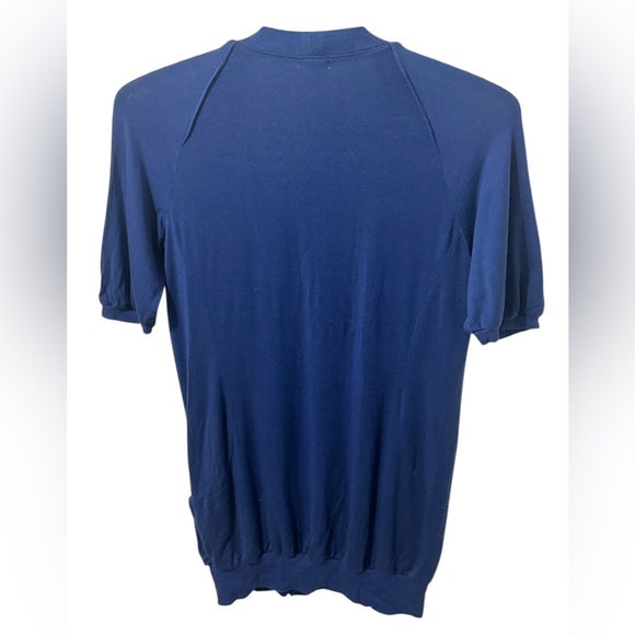 WILFRED Indigo Plunge Front V- Neck Short Sleeve Button Cardigan Size XXS - Picture 3 of 3